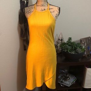 Green Envelope Los Angeles Midi Halter Dress